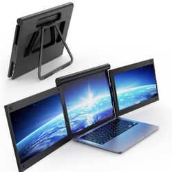 HAMOPY Portable Monitor, 13.3" Triple Laptop Monitor Extender, HD 1080P IPS Dual Monitor Extender Screen Extender for 13"-15.6" Laptops/Switch/Xbox/Ph