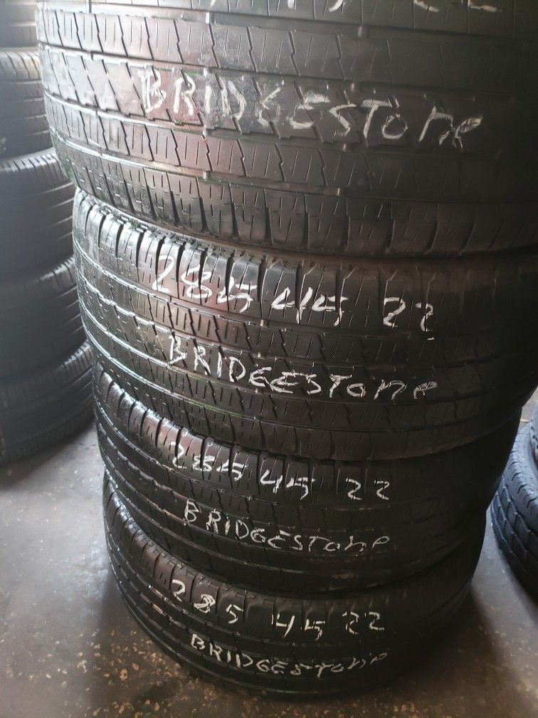 4 Used Tires 285 45 22 Bridgestone