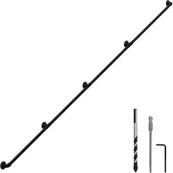 Industrial Pipe Wall Handrail, Farmhouse Stairway Railing with 1-1/4 Inch Diameter Pipe, Vintage Style Stairs Handrail, Wall Mounted#2887DR6