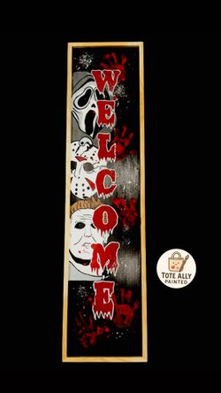 Welcome Horror Wood Sign