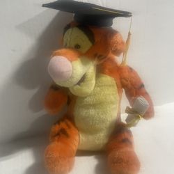 Disney Store Tigger From Winnie The Pooh Graduation Plush Doll Toy