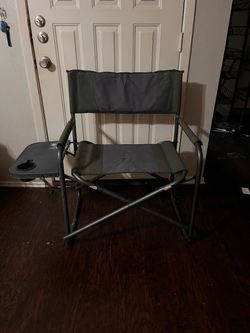 Heavy Duty Folding Camp Chair with Side Table