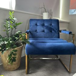 Blue Velvet Office Chair