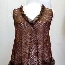 Lily Sheer Lace Tunic Dress L