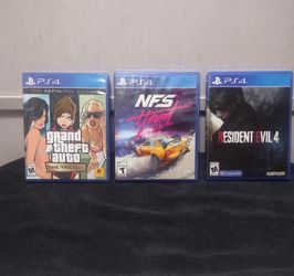PS4 ps5 PlayStation video Games GTA Trilogy need for speed Heat resident evil 4