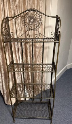 Decorative 4-Tier Metal Shelf – $40