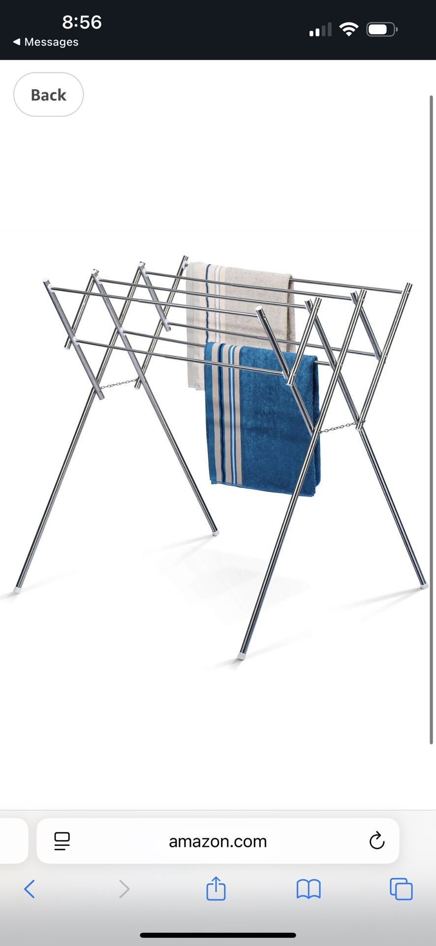 HOUSE DAY Drying Rack Towel Rack Stainless Steel Foldable Towel Clothes Drying Rack Folding Drying Rack Laundry Drying Rack