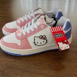 NWT Hello Kitty Pink & White Court Sneakers - Women’s Size 7 - Sanrio