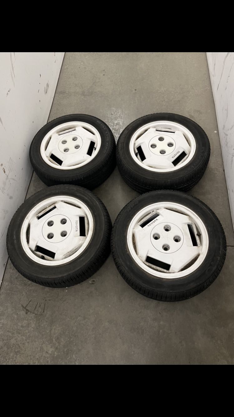 4 X 185/60r14 4x100 4x3.94 Stock Mr2 AW11 Miata NA NB Civic Fit Xa Xb Ia Echo Yaris Wheels Rims Tires!
