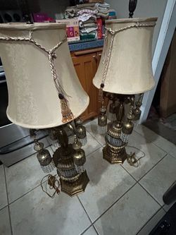 Nice brass and crystal lamps
