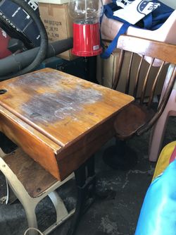 Antique desk and chair