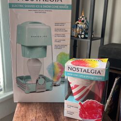 Nostalgia Electric Shaved Ice And Snow Cone Maker With Cups And Straws