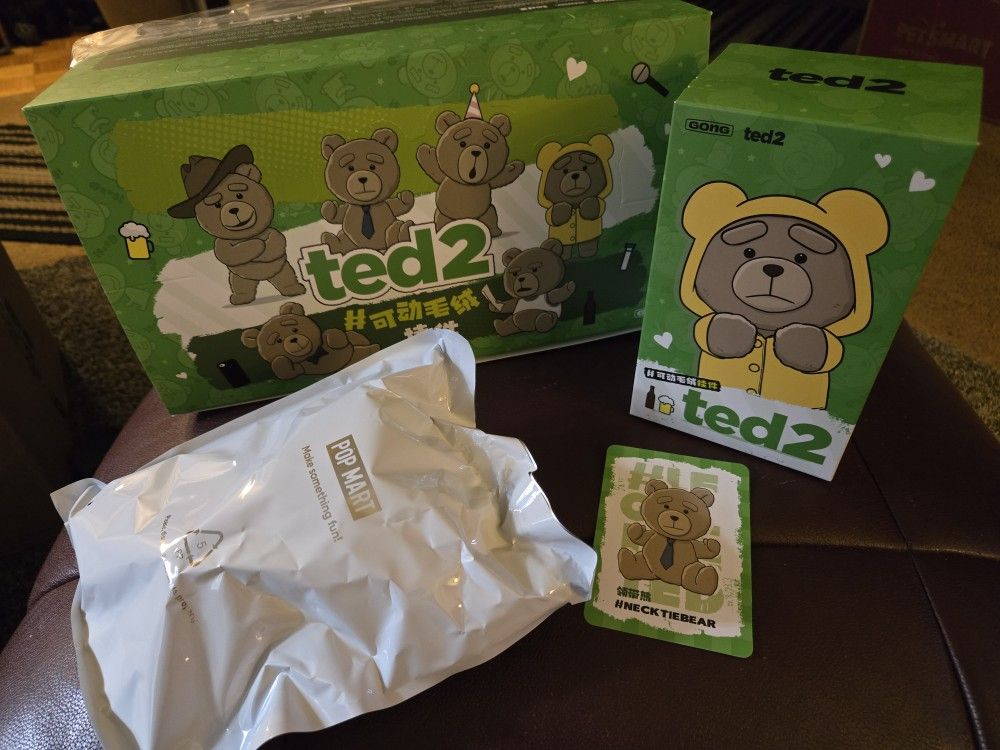 New In Box Ted 2 "Necktie Bear" Keychain - Authentic From Pop Mart
