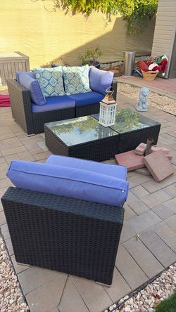 Three piece wicker patio set