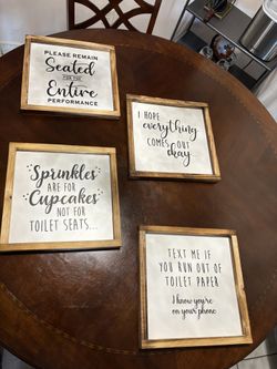 Funny Farmhouse Decor Sign Bathroom Decor Wall Art Set Of 4