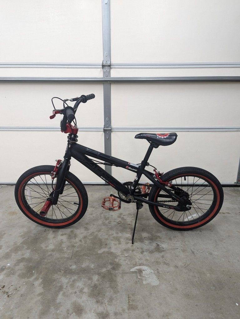 Bike 18 Razor Black Label Pro 18 FS w BMX Stunt Front Pegs Kids Bicycle for Sale in Encinitas CA OfferUp