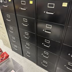 Black HON 4-Drawer Vertical Filing Cabinet – Durable Steel Construction (2 Cabinets)