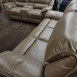 New Recliner Sofa And Loveseat In Microfiber