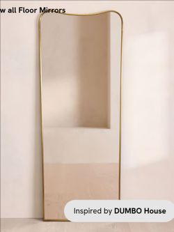 Cooper Floor Mirror, Antique Brass