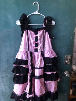 Litasi Pink & Black Ruffled Lace Lolita Dress