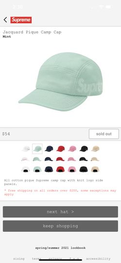 Supreme Camp Cap Color Mint