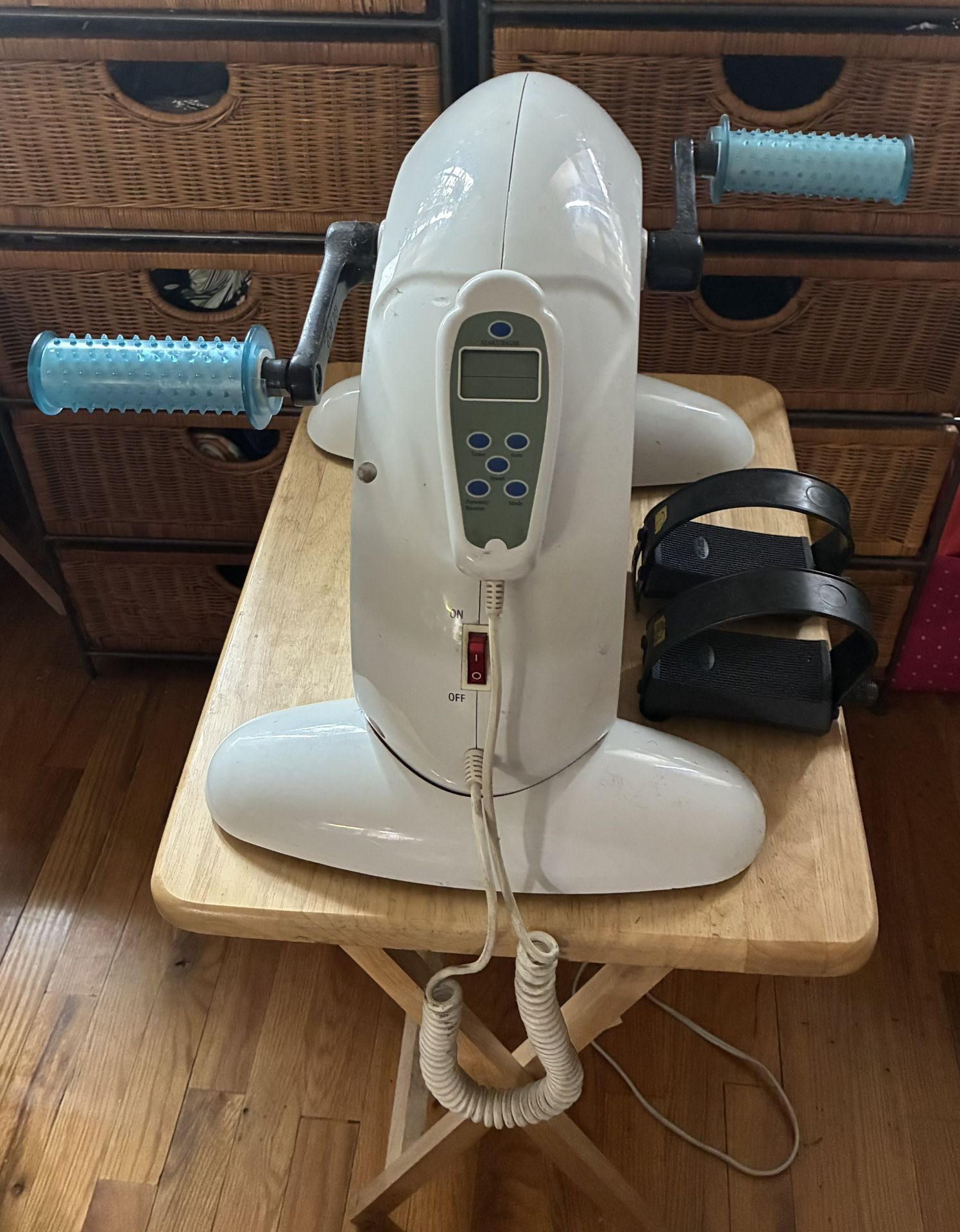Mini Exercise Bike, Under Desk Bike Pedal Exerciser Portable Foot Cycle Arm & Leg Peddler Machine with LCD Remote Screen Display