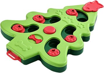 Cat Bowl for Slow Eating, Interactive Puzzle Feeder for Dogs, Christmas Tree Shape, Portable Anti-Choking Pet Feeder