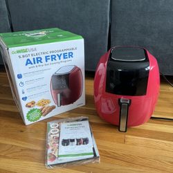 GoWISE USA 5.8-QT 8-in-1 Digital Air Fryer with Recipe Book, Red