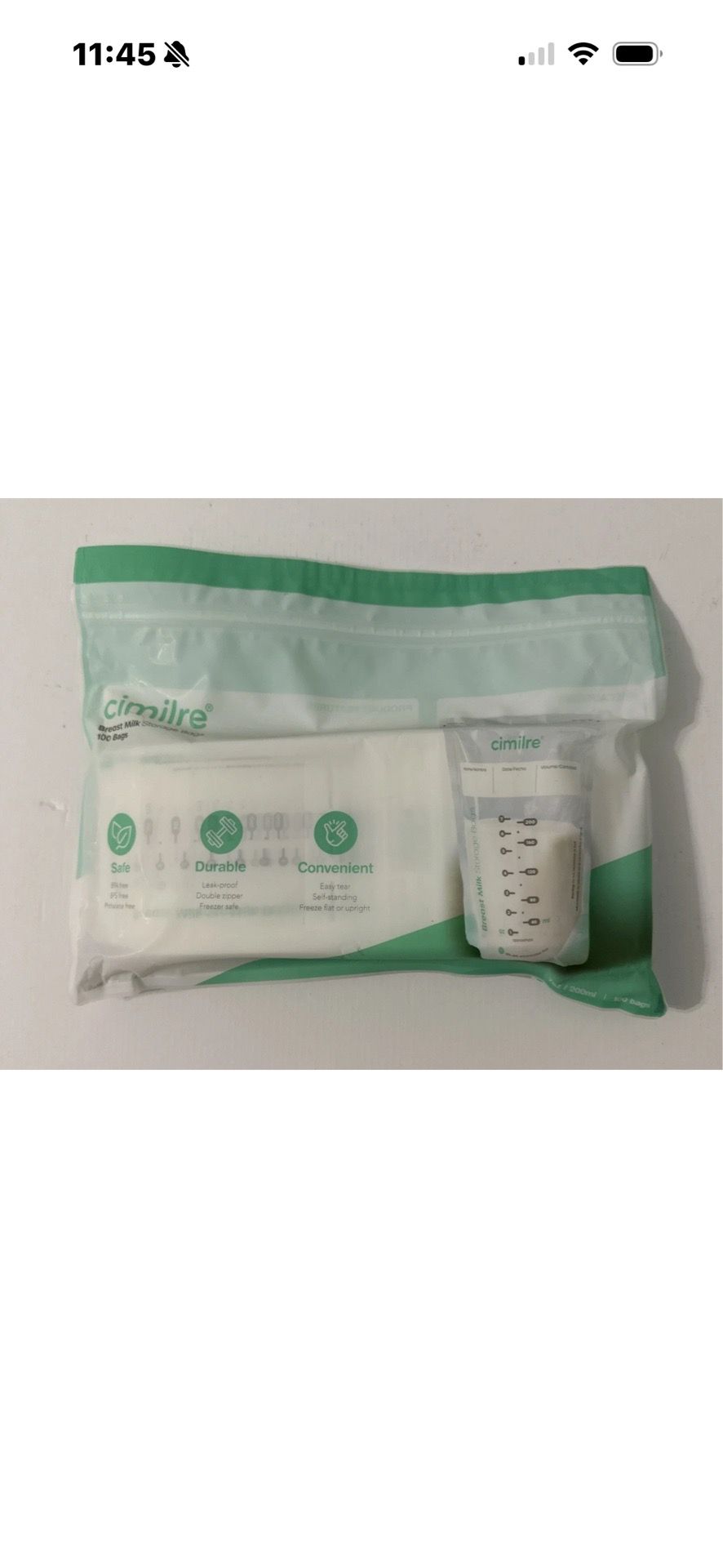 100~Cimilre Breast Milk Storage Bags 7oz Leak Proof Bpa Free,Marking up to 200ml