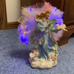 Beautiful Bat Operated Lighted Angel Also Plays Go Tell It On The Mountain