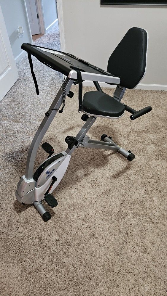 Like New Stamina 2-in-1 Exercise Bike Workstation & Standing Desk