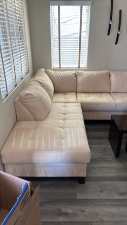 Creme Fabric Sectional Sofa