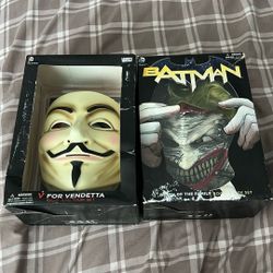 V For Vendetta And Joker Mask And Book Set. Best Offer ! 