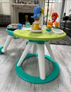 Bright Starts Around We Go 2-in-1 Walk-Around Baby Activity Center & Table, Tropic Cool, Age 6 Months+