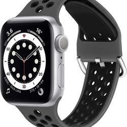 New Soft Breathable Silicone Sports Band Strap Replacement Compatible with Apple Watch 38mm/40mm