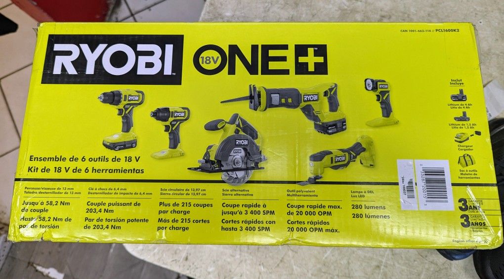 Ryobi One 18v 6- Tool Kit