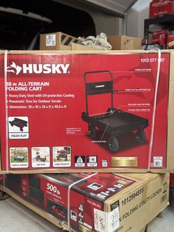 Husky 38 in all terrain folding cart heavy duty steel