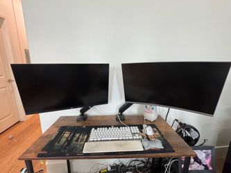 2 PC Monitors w/ Desk Mounts