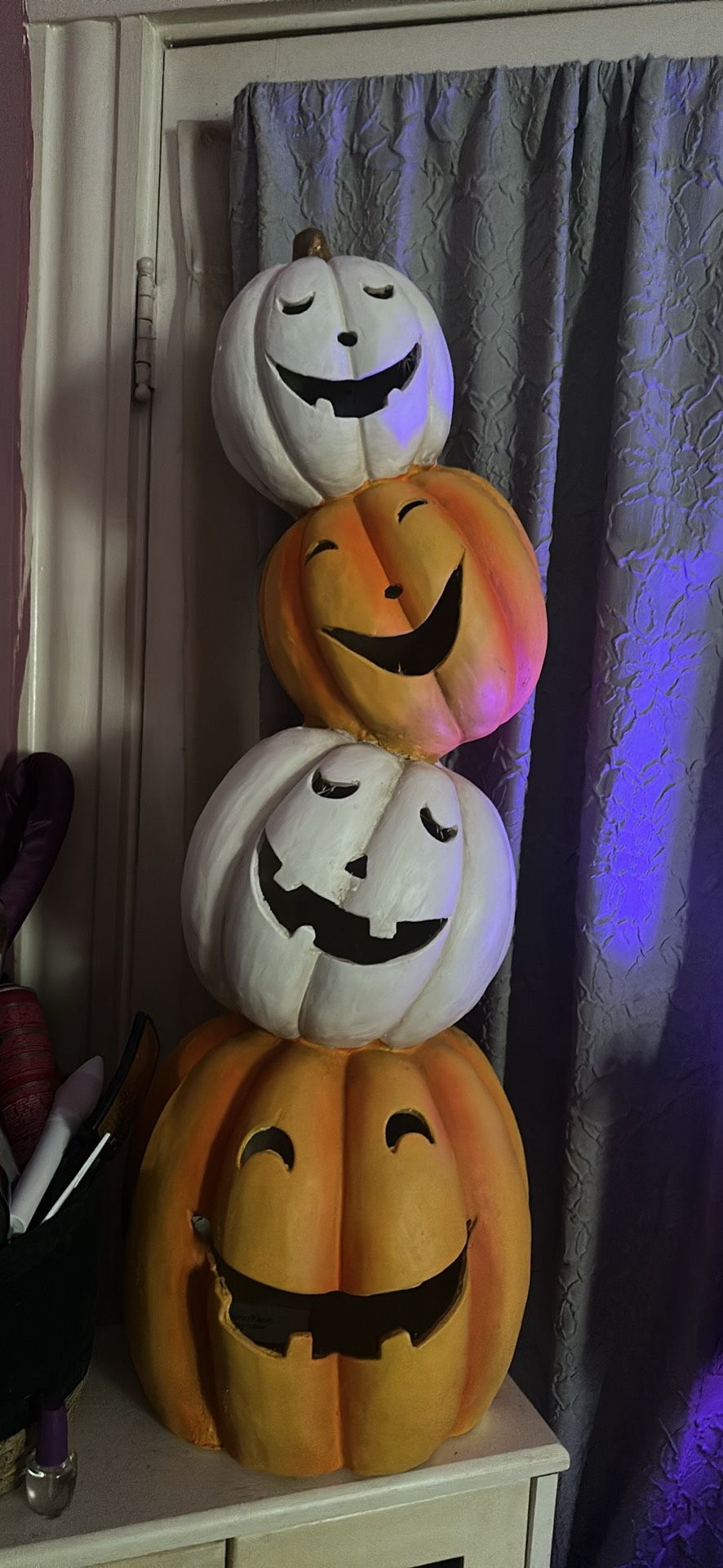 Light Up Pumpkin Statue