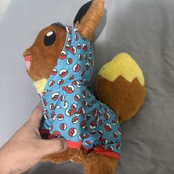 Build A Bear Pokemon EEVEE Plush 16” w/ Pokeball Sleeper Pajamas Outfit 2021