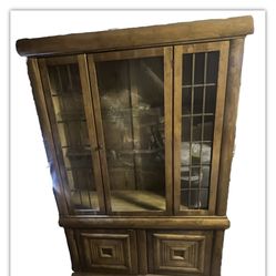 Solid Wood Cabinet And Dining Room Table Matching Set