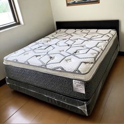 Queen Size Mattress Pillow Top 14” Inches  Excellent Comfort Also Available: Twin, Full, And King New From Factory With Its Plastic Same Day Delivery 