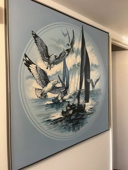 Beautiful Sailboat And Seagulls 