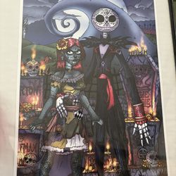 Jack Skeleton & Bride Signed Art
