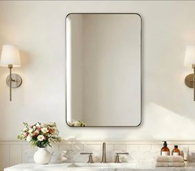 ANDY STAR 24" x 36" Champagne Bronze Bathroom Mirror