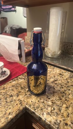 Vintage Cobalt Glass Renaissance Fair Bottle