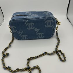 CC Denim Makeup Bag