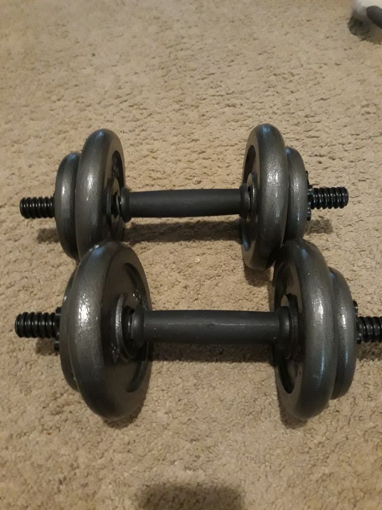 Dumbell set total 40lbs