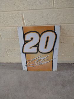 NASCAR VINTAGE TIN METAL SIGN, TONY STEWART.  W 12 X H 16t