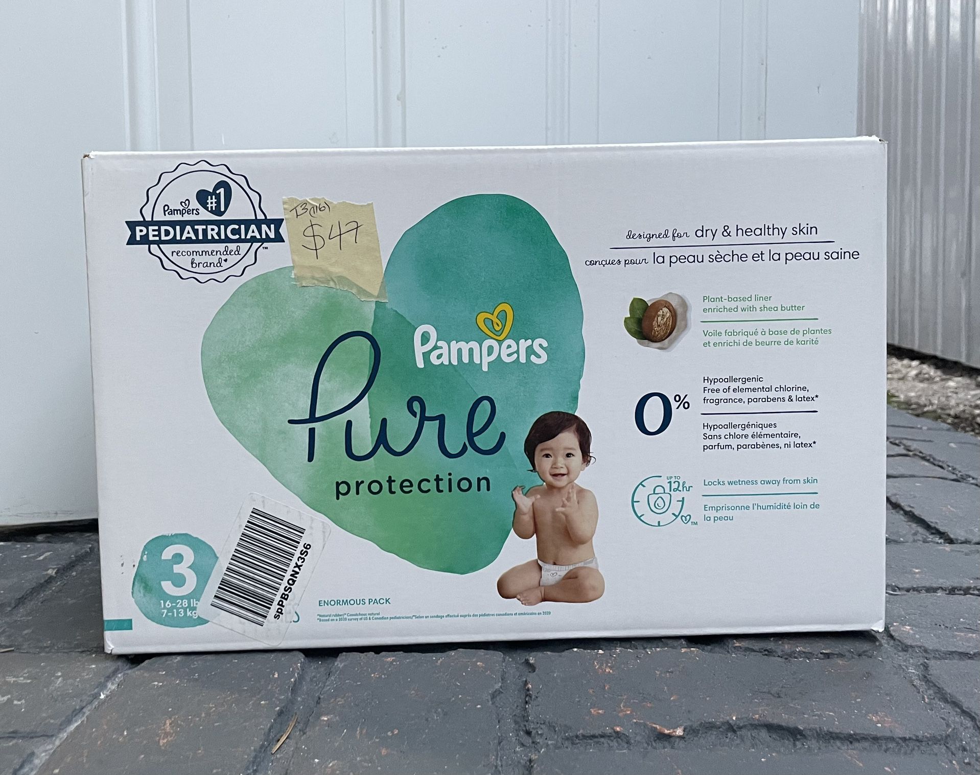 Diapers Size 3, 116 Count - Pampers Pure Protection Disposable Baby Diapers, Hypoallergenic and Unscented Protection, Enormous Pack (Packaging & Print